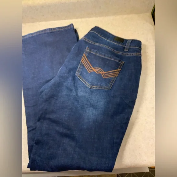 Women's Blue Flare Jeans - Picture 1 of 3